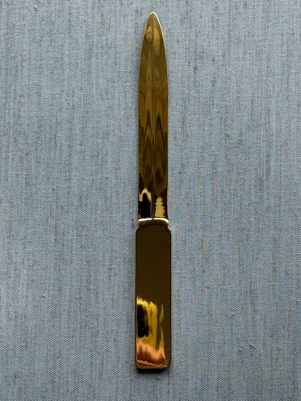 Gold Tone Modern Letter Opener | Sleek Executive Desk Accessory